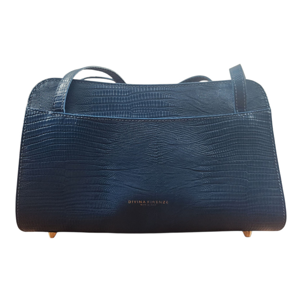 Divina Firenze made in‎ Italy Blue leather purse handbag zip closure